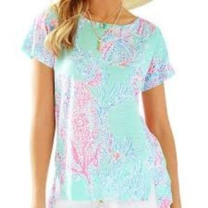 Lilly Pulitzer Mikaela Top Minty Fresh Fansea M